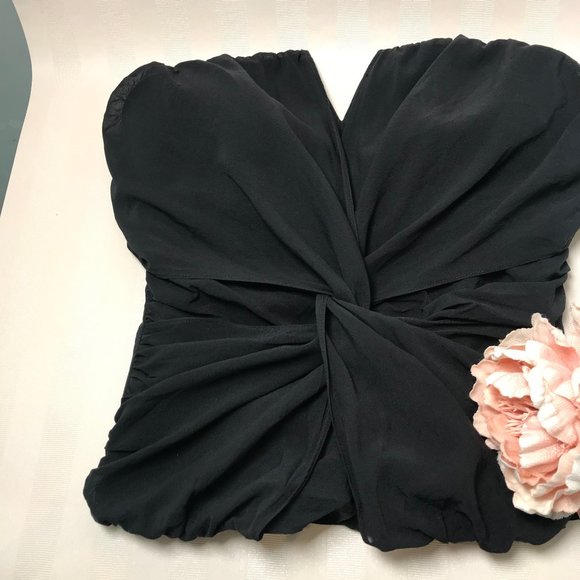 HP**Bebe- Strapless Twist Black Top Size XS - Picture 2 of 12